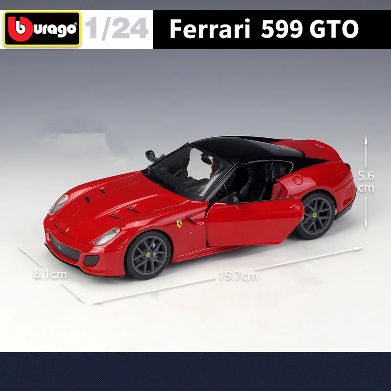 Bburago 1:24 Ferrari 599 GTO Alloy Sports Car Model Diecast Metal Toy Racing Car Model Simulation Collection Childrens Toys Gift