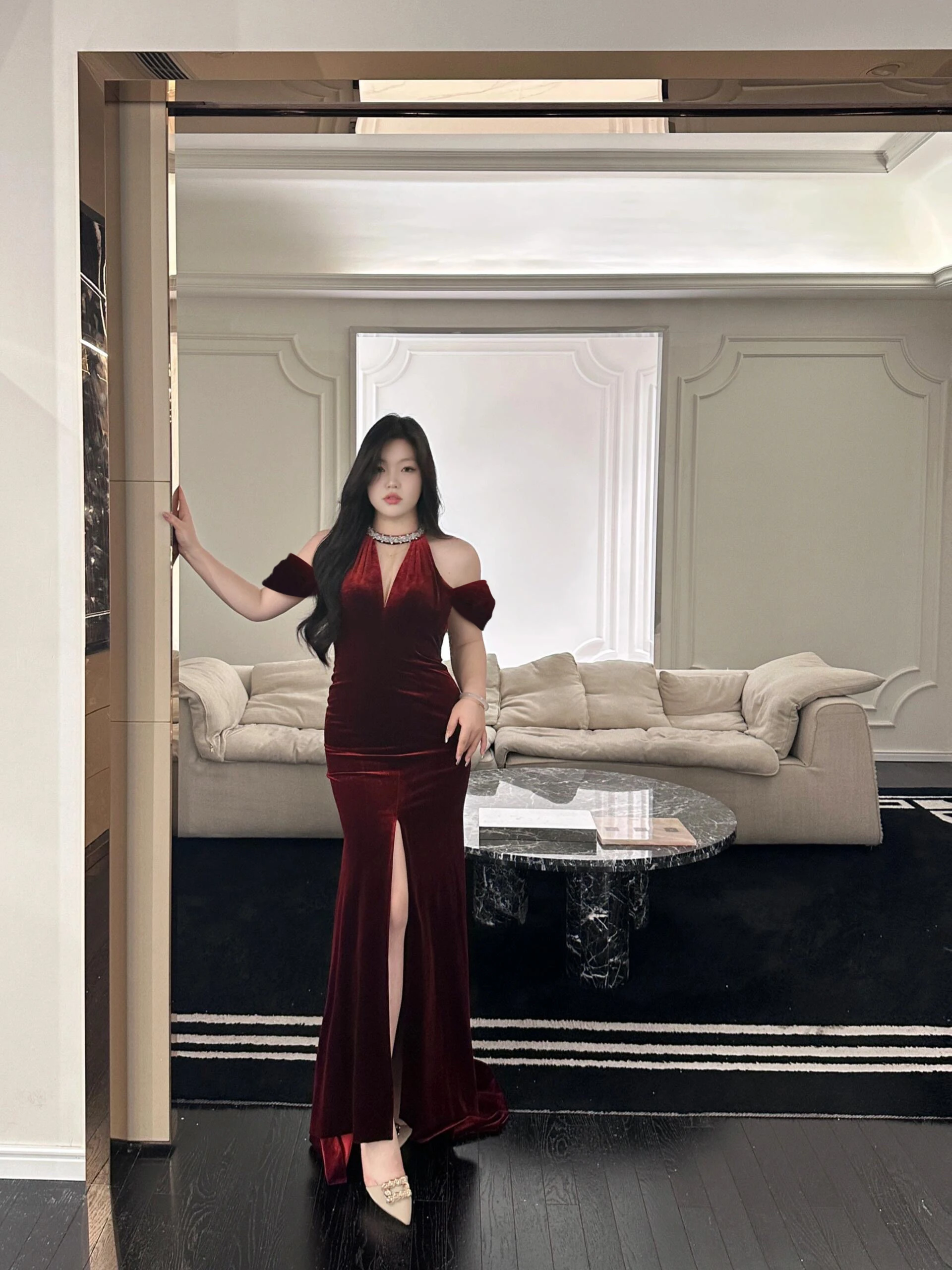 

Красное вечернее платье для женщин, сексуальное свадебное платье с открытой спиной и завышенной талией для невесты