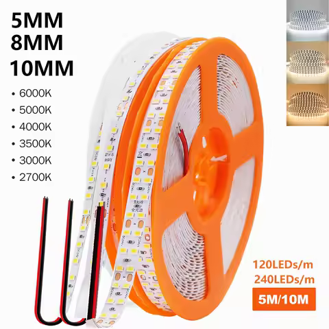 5M 10M LED Strip Light 24V 2700K 3500K 4000K 5000K 6000K RA98 Flex Tape Bright 240EDs/M 5MM 8MM 10MM PCB 120LED Home Lighting