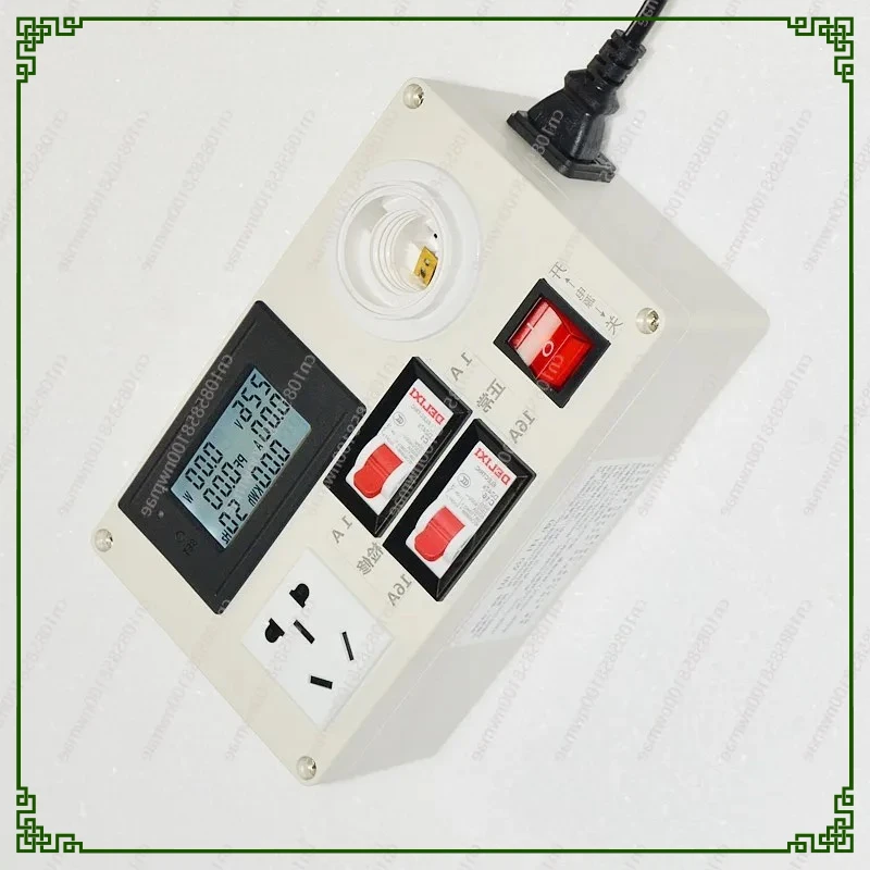 Electrician artifact six-in-one maintenance light: multi-function socket/switch/voltage ammeter, integrated maintenance