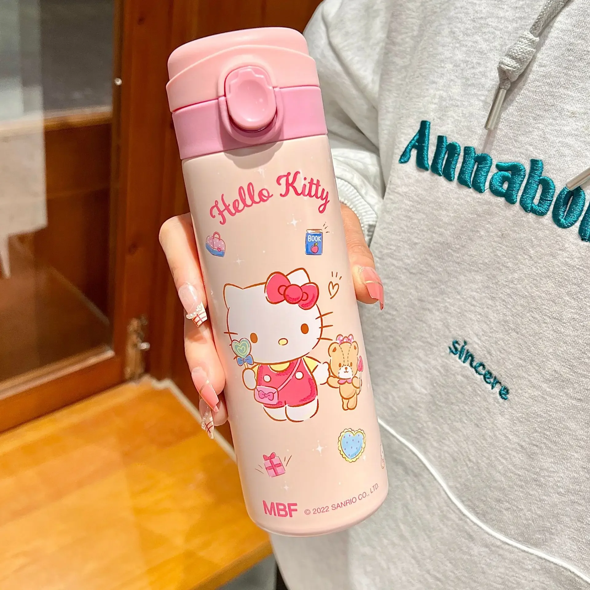 Sanrio HelloKitty Cinnamon Dog Thermos Bottle Student Cute Children Girl 316 Stainless Steel Hot Water Cup Birthday Gift 420ML