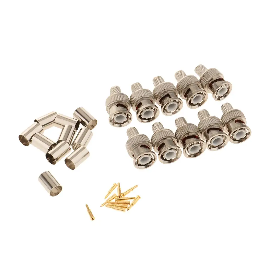 5-6pack 10 Pieces Professional BNC Male -On Connector, BNC Plug