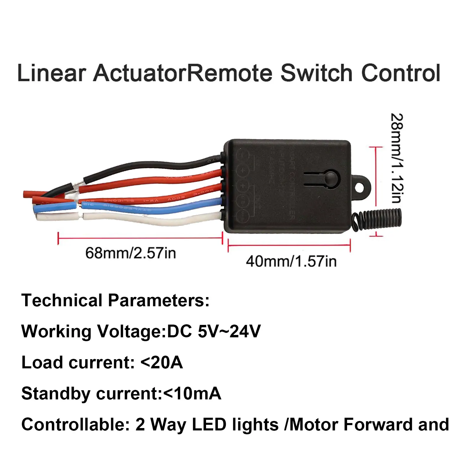 Forward Reverse Remote Switch Linear Actuator 12V Remote Switch DC5-24V 20A Relay 2 Way Wireless Switch For Motor