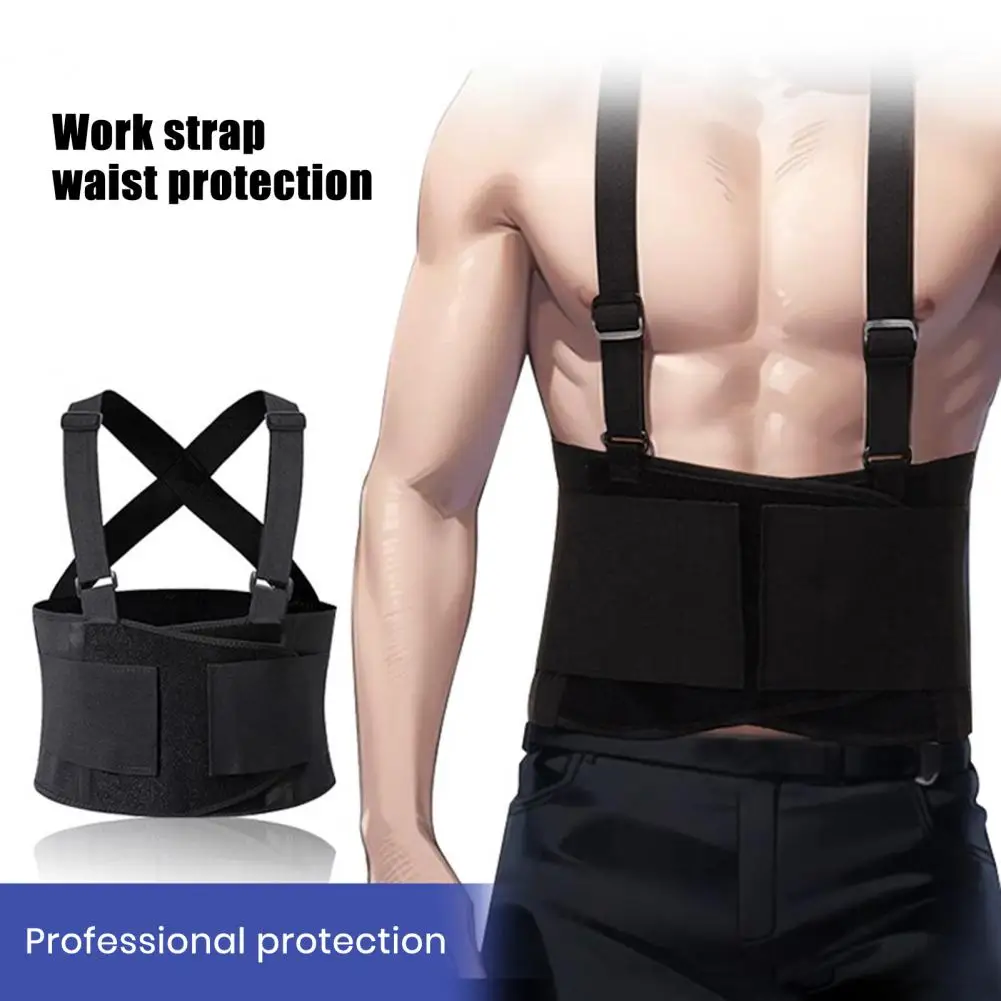 Impact-resistant Waist Brace Ergonomic Waist Protector with Suspenders for Men Women Adjustable for Sports for Construction