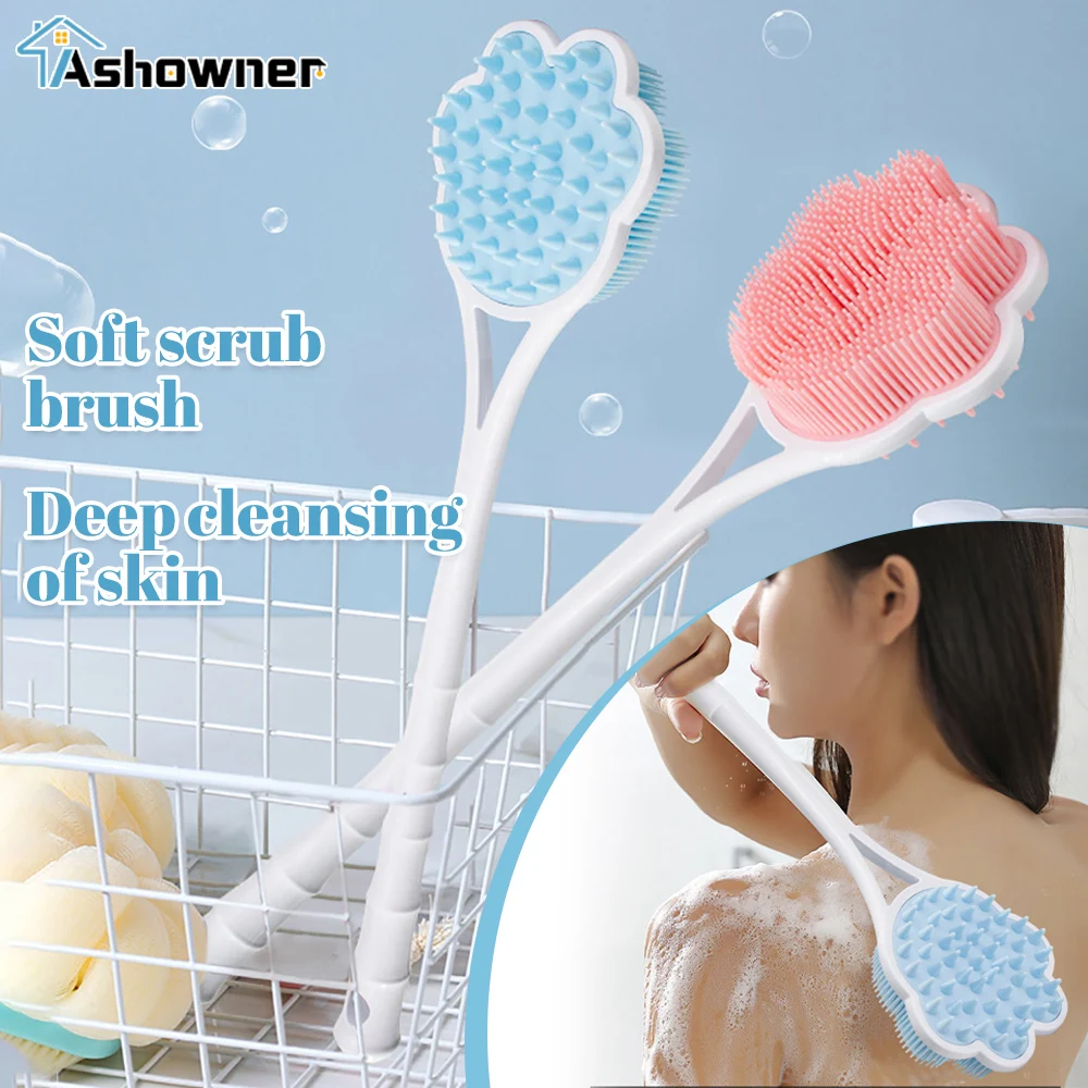 

Body Shower Brush Back Massage Shower Brush Soft Bristles Long Handle Shower Brush Protects Skin Suitable for Children Adults