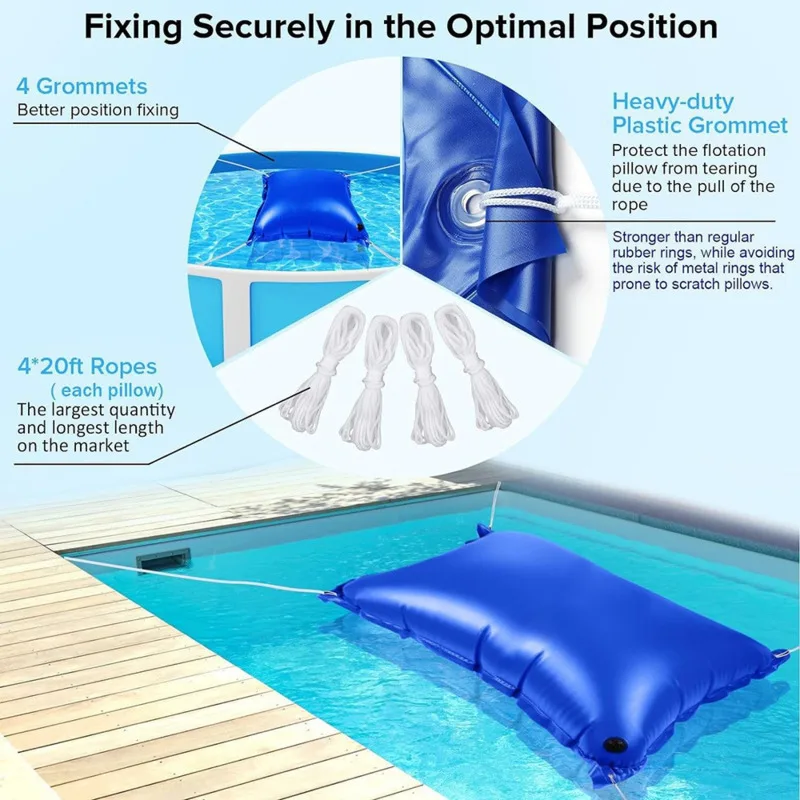Inflatable Swimming Pool Cover, Large Pillow 120x240cm Thickened PVC Floating, Mat Anti Freeze Winter Outdoor, Spa Accessories