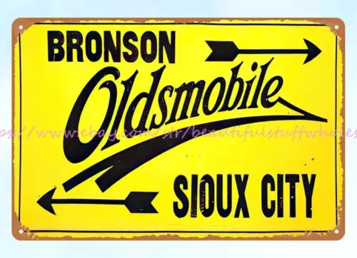 BRONSON CAR MOTORS SIOUX CITY IOWA metal tin sign home interior restaurant