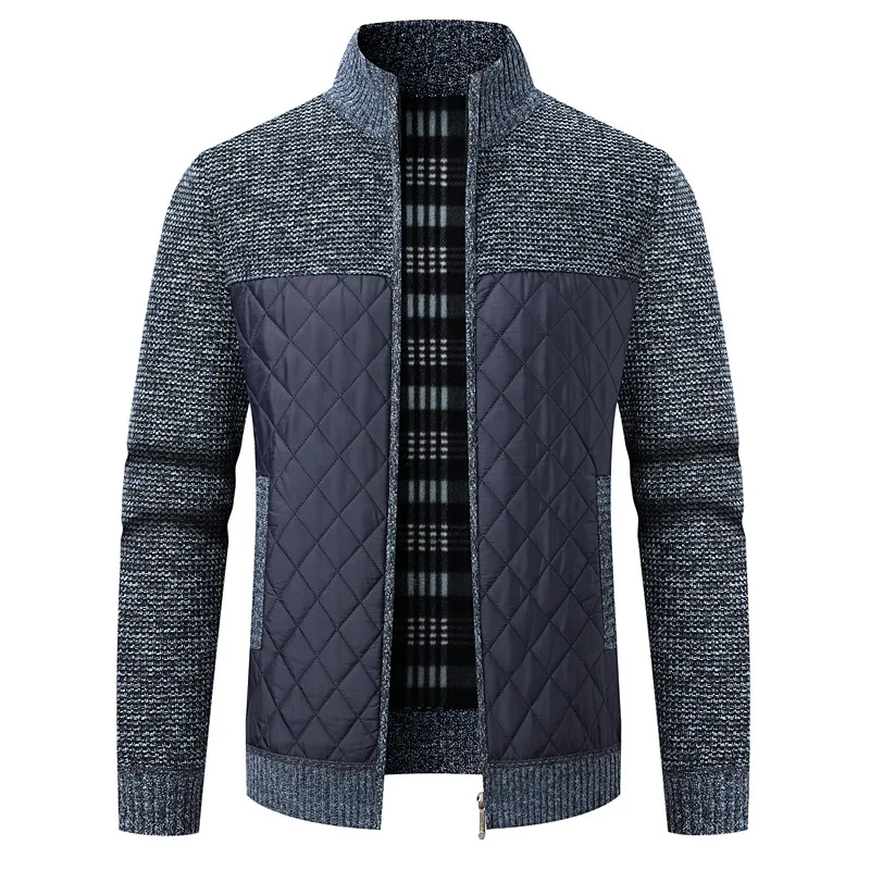 DIMUSI Men's Winter Knit Padded Jacket Black M 4