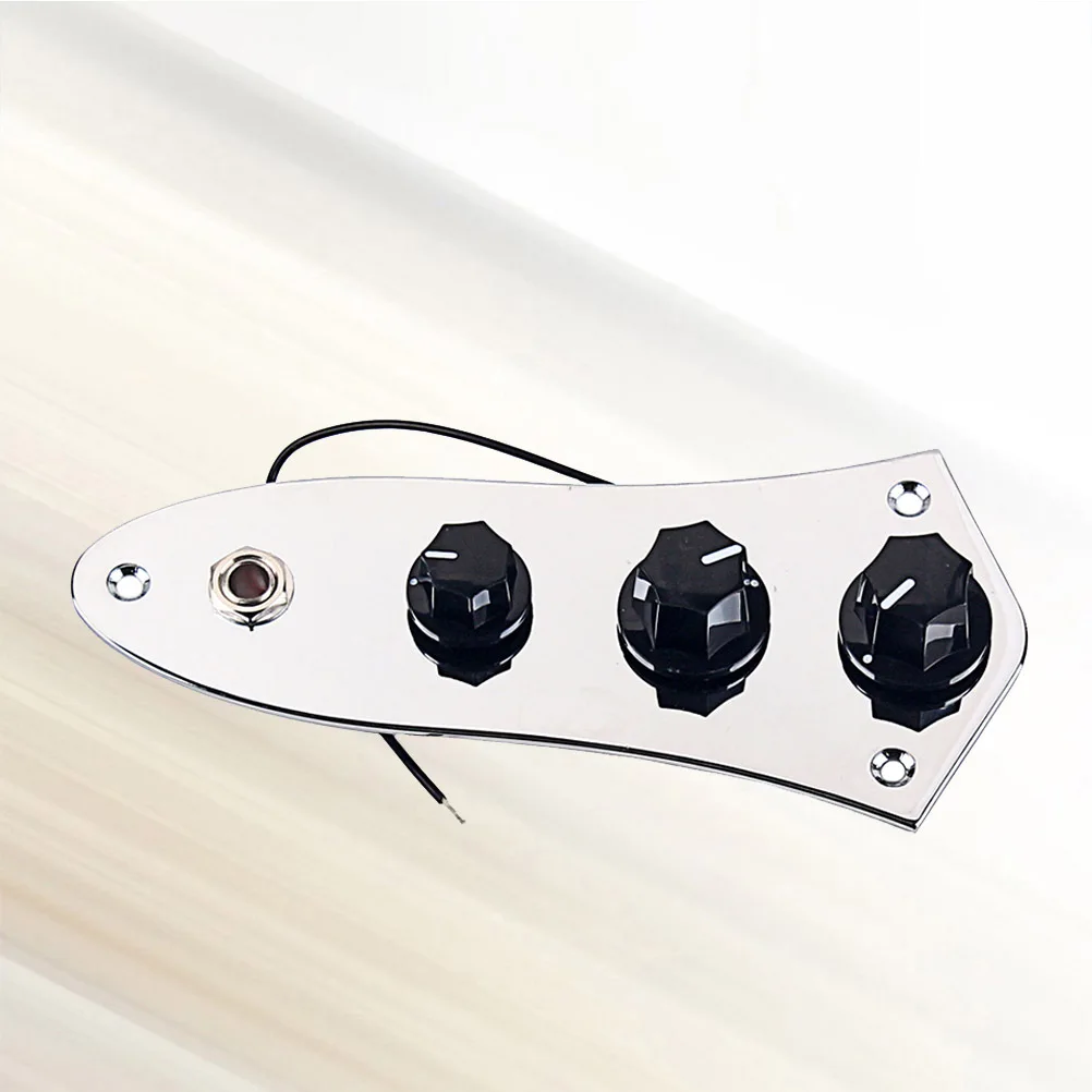 

1 Set Chrome Wiring Control Plate For Jb Guitar Loaded Harness With Knobs Volume Tone Switch Replacement Parts Silver