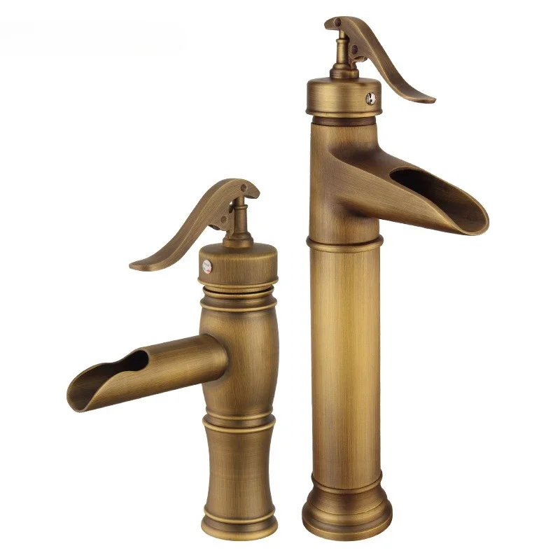 Retro All-copper Washbasin Faucet Toilet Household Bathroom Cabinet Washbasin Splash-proof Hot and Cold Faucet