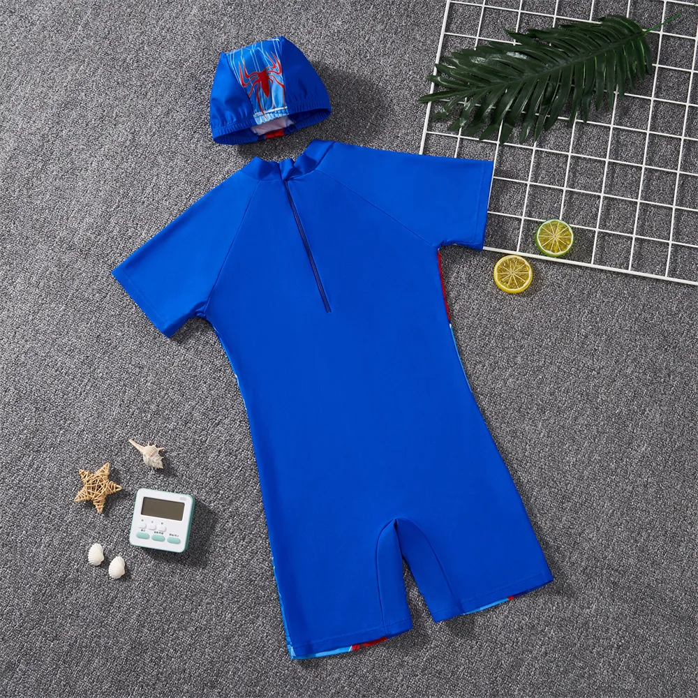 Traje de baño de una pieza para niños, bañador corto de surf, ropa de playa, traje de buceo de Spider-Man, novedad