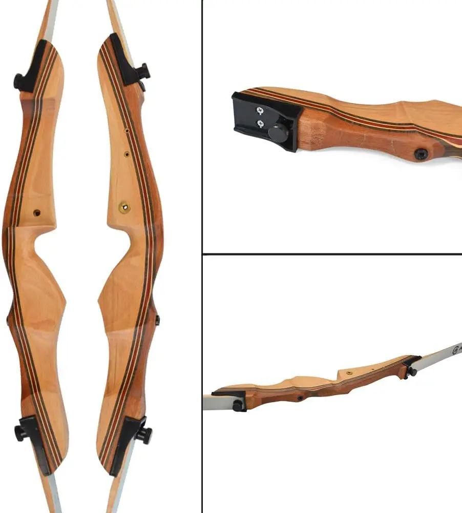 68 Inch Archery Takedown Recurve Bow Hunting Traditional Competition Longbow 16-38lbs Right Hand