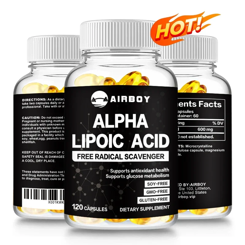 Alpha Lipoic Acid 600mg - Protecting Liver Skin Care Heart &Nerve Health, Anti-oxidation, Relieve Neuralgia
