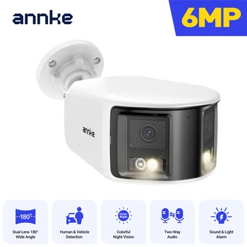 ANNKE Smart Home 180° 8MP/6MP DUO POE Dual Lens Wide View Outdoor Video POE Camera,4K AI Human Detect,8MP Security CCTV Camera