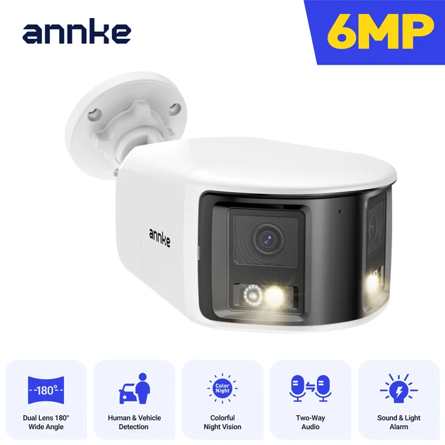ANNKE Smart Home 180° 8MP/6MP DUO POE Dual Lens Wide View Outdoor Video POE Camera,4K AI Human Detect,8MP Security CCTV Camera ANNKE Smart Home 180° 8MP/6MP DUO POE Dual Lens Wide View Outdoor Video POE Camera,4K AI Human Detect,8MP Security CCTV Camera