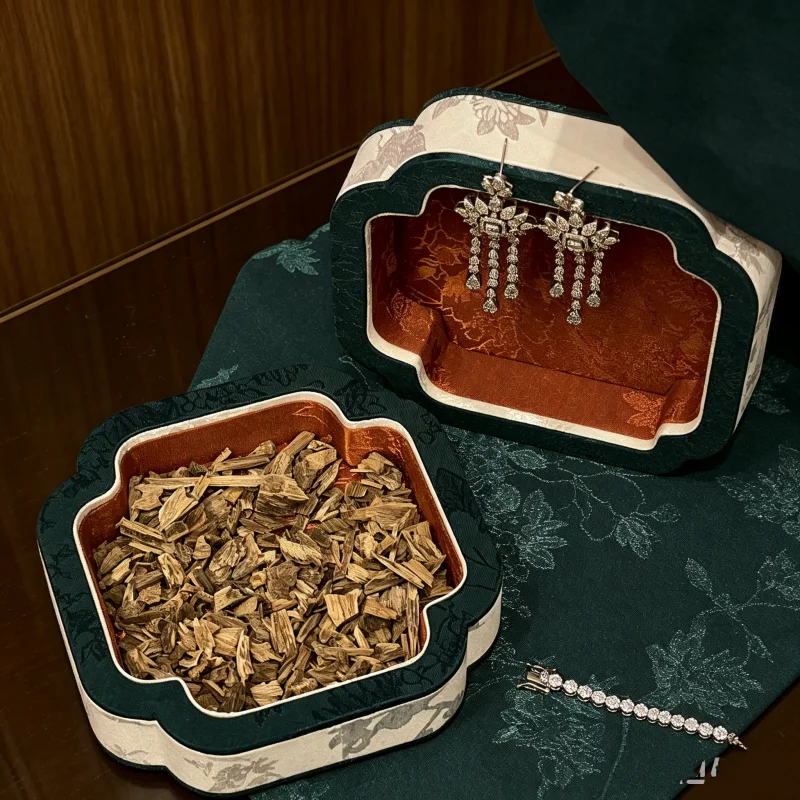 Silk Brocade Jewelry Viewing Tray, Ramadan Gift for Her, Light Luxury Display Organizer for Necklace Bracelet Beads