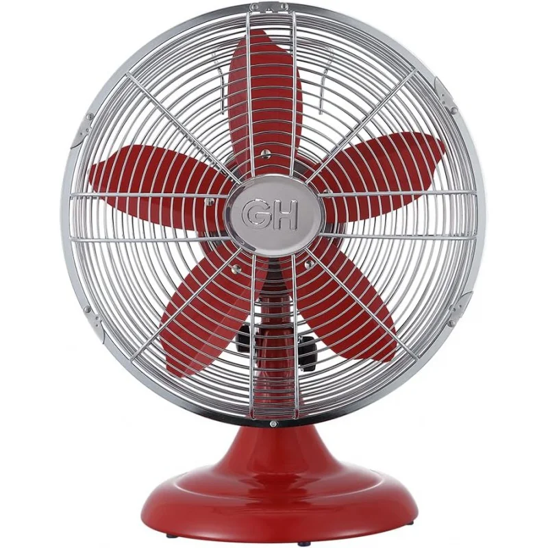 

Good Housekeeping All-Metal 12" Retro Table Fan, Crimson