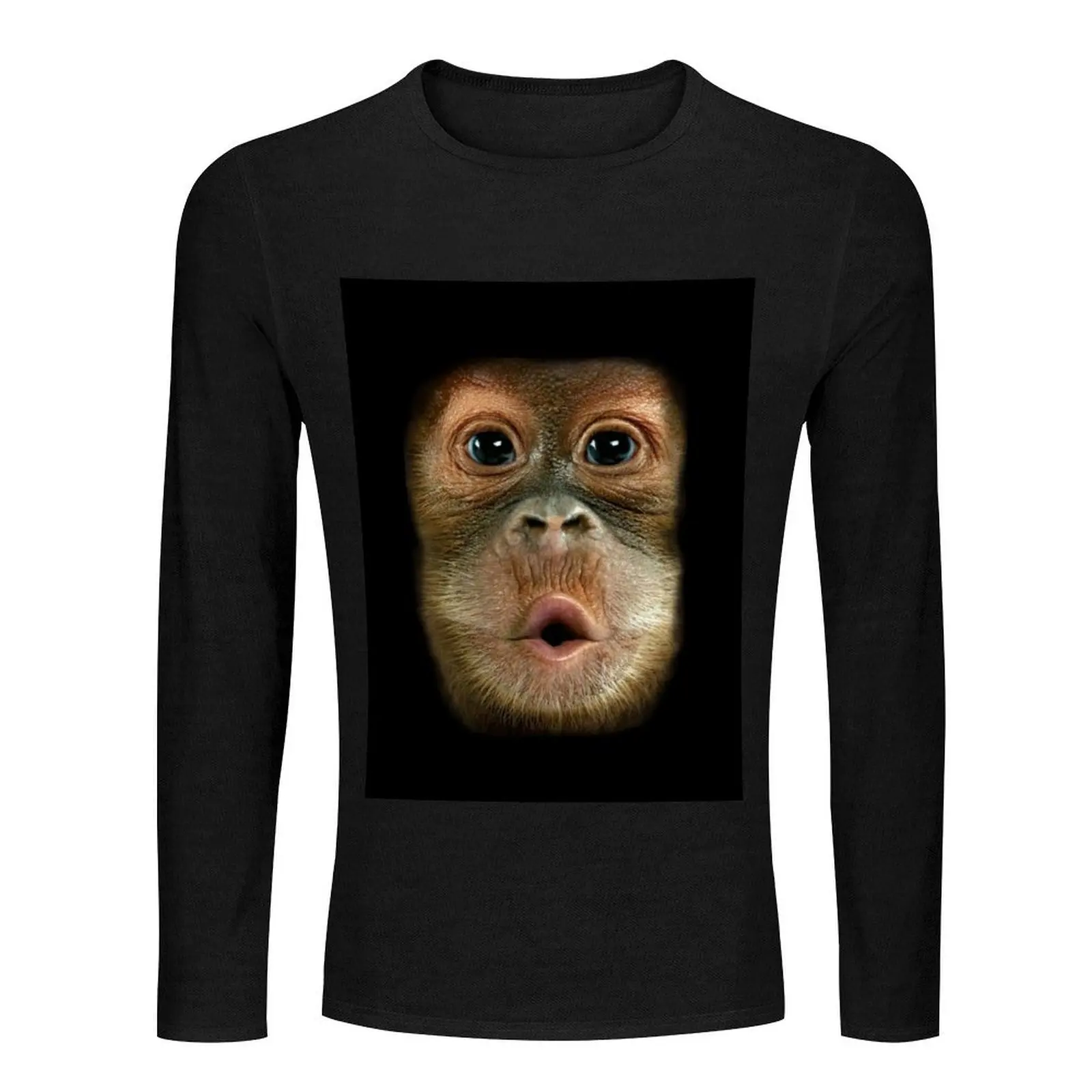 Funny Chimpanzee face Long T-Shirt Anime t-shirt vintage clothes Oversized t-shirt anime clothes mens t shirt graphic