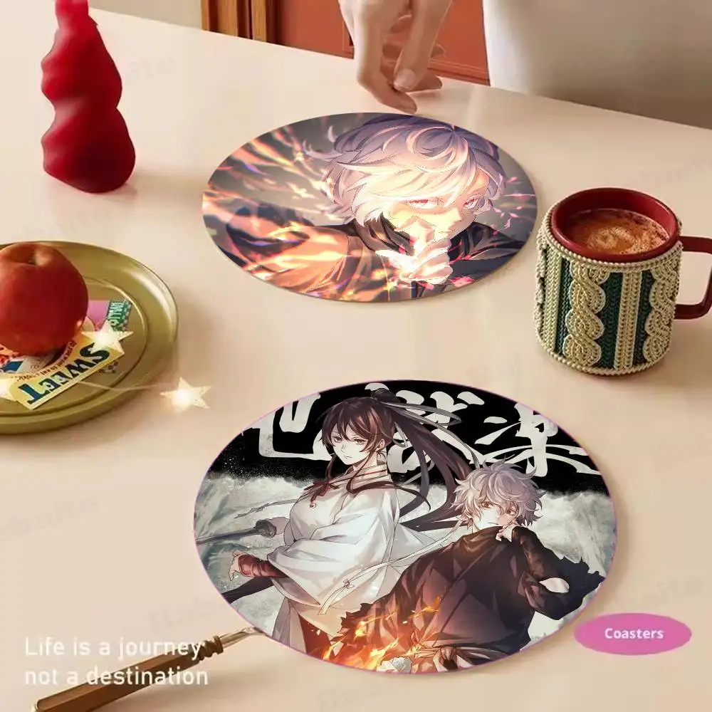 Anime Jigokuraku Hells Paradise 1pc Pattern Coaster Tea Cup Heat Insulation Pad Anti-scalding Anti-slip Table Bowl Plate Mat 2