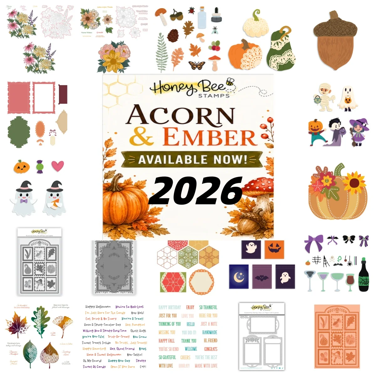 Fall 2026 Halloween Ghost Pumpkin Honeycomb Metal Cutting Dies Clear Stamps Stencil Hot foil for DIY Making Card Scrapbook