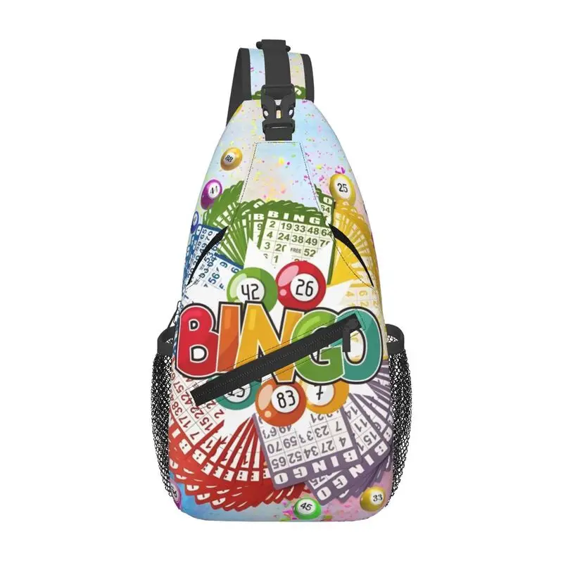 

Customized Hot Game Bingo Balls Cards Sling Bag for Men Cool Shoulder Chest Crossbody Backpack Travel Hiking Daypack