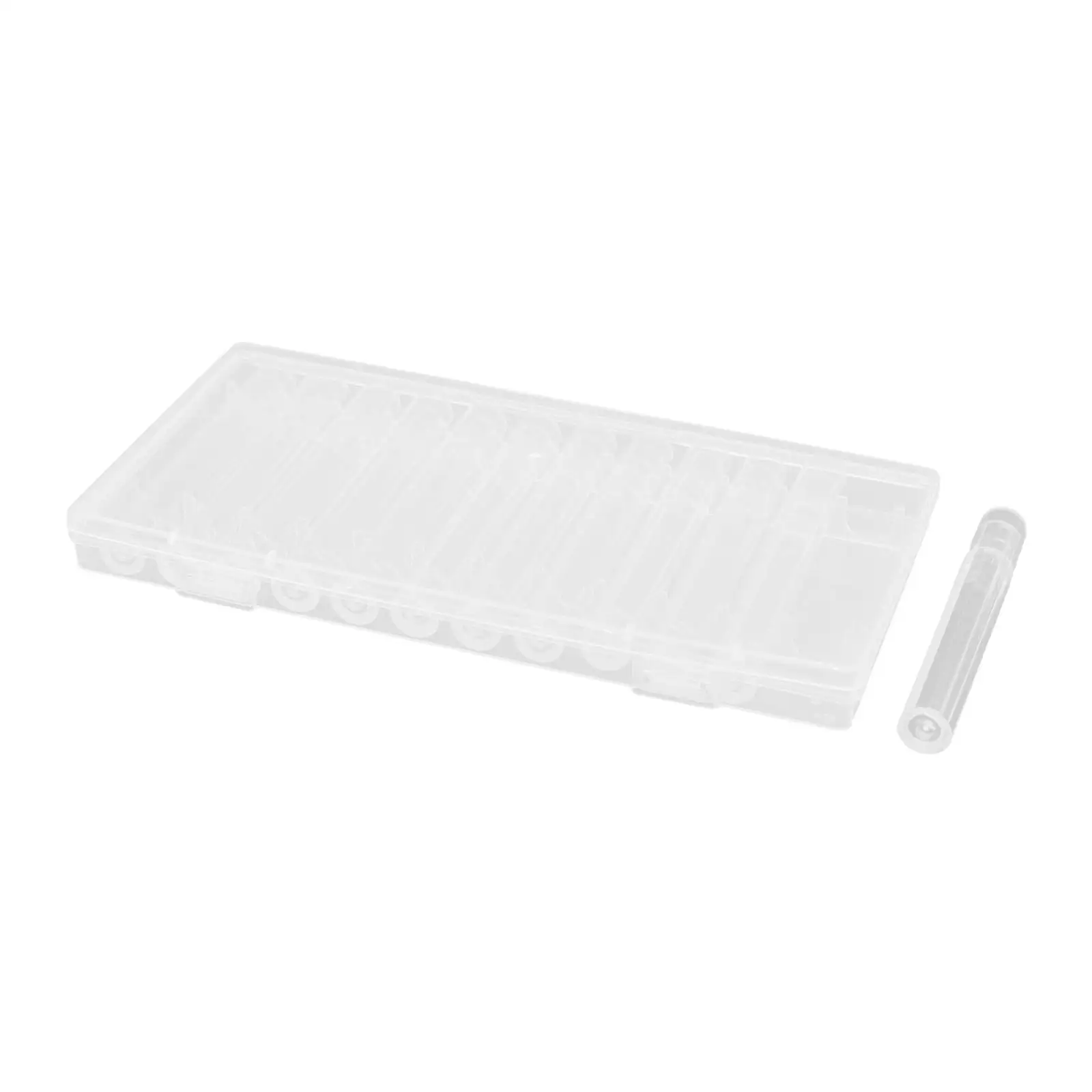 Clear Bead Organizer Box Portable Embroidery Storage Container 12 Tubes Diamond Painting Case for Jewelry