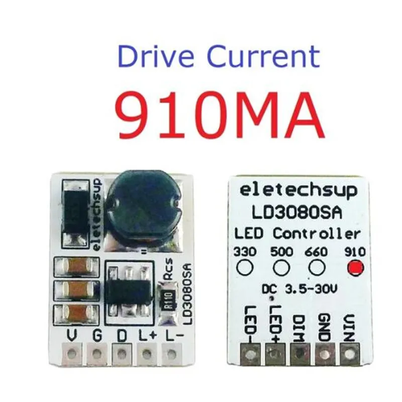 10pcs LD3080SA 20W DC 3.5-30V 330MA/500/660/910MA Step-down HB LED Driver Module