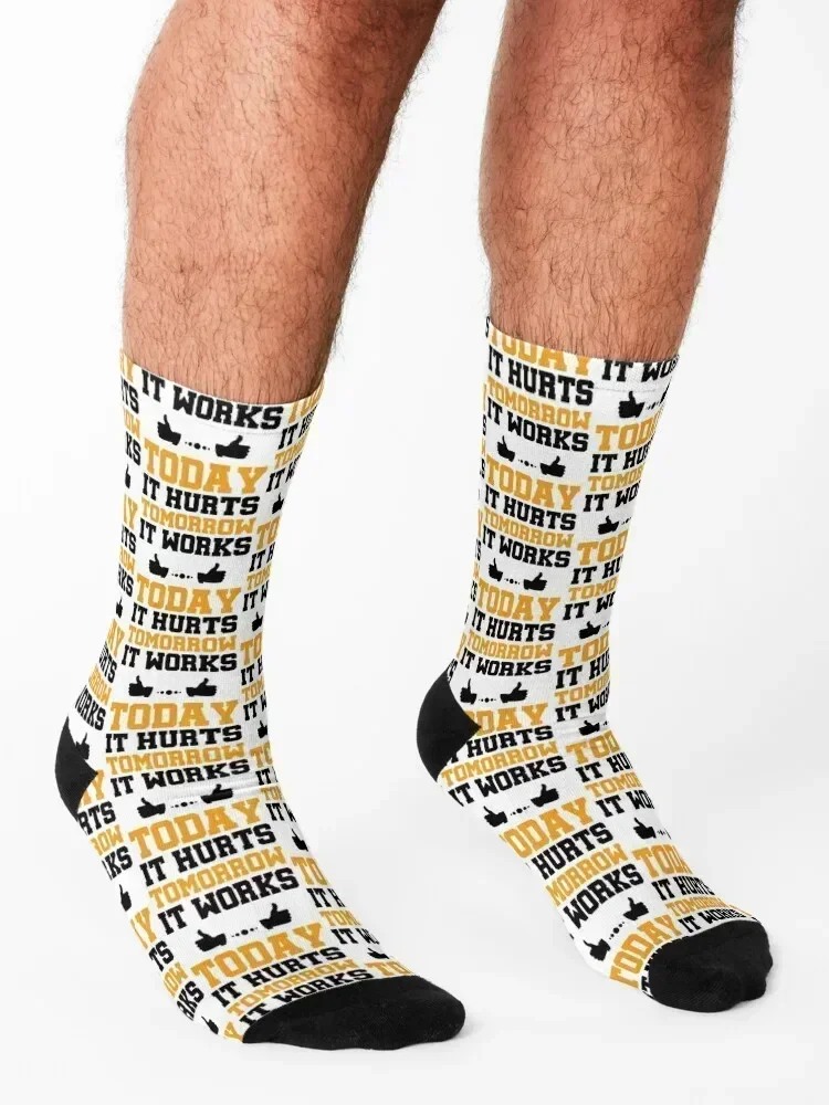 Today It Hurts Tomorrow It Works PT Physical Therapy Socks set anti-slip winter Crossfit Man Socks Women's