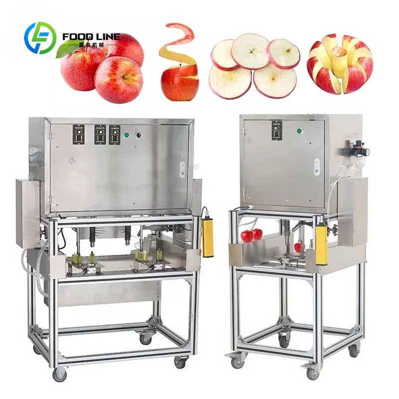 Customized 4-in-1 Commercial Apple Peeling Coring Slicing Dicing Machine for Fruit Processing Factory