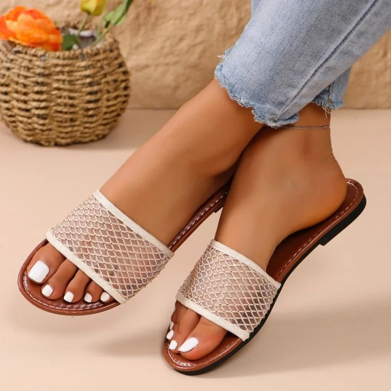 Sandals Women Elastic Force Summer Shoes Women Flat Sandals Casual Indoor Outdoor Slipper Summer Sandals For Beach Zapatos Mujer