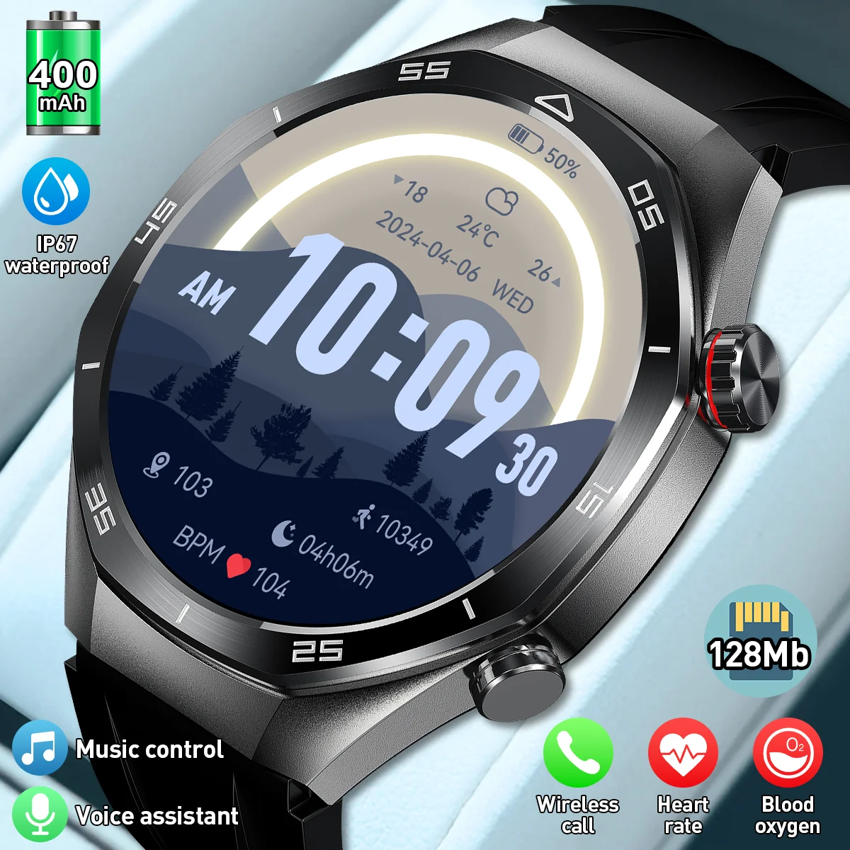 

LIGE Бизнес Смарт-часы Мужские часы 1,52 "HD-экран Водонепроницаемые спортивные часы Bluetooth-вызов Мониторинг здоровья Смарт-часы 2025