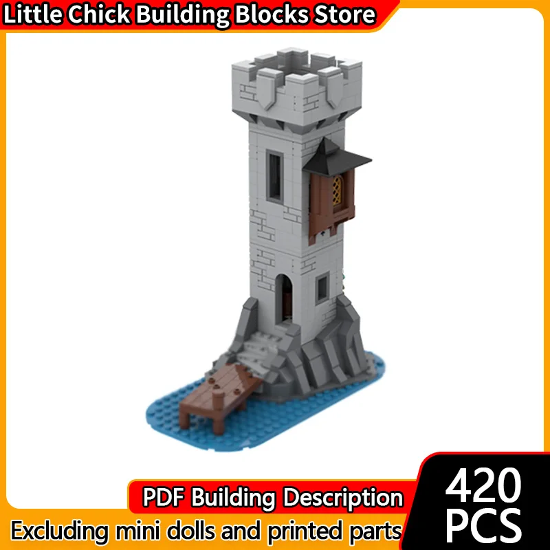 

Medieval Castle Model MOC Building Bricks Medieval Island Tower Modular Technology Gifts Holiday Assemble Children Toys Suit