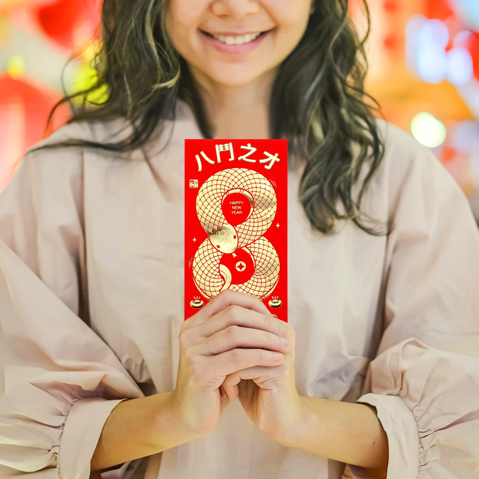 

30pcs Chinese Snake Year 2025 Lunar New Year Money Envelopes Paper Spring Festival Wedding Festival Packets Snake