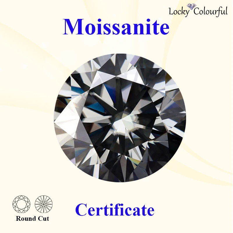 

Moissanite Round Shape for Charms VVS1 Gray Color Beads DIY Jewelry Making Necklace Earrings Ring Materials with GRA Certificate