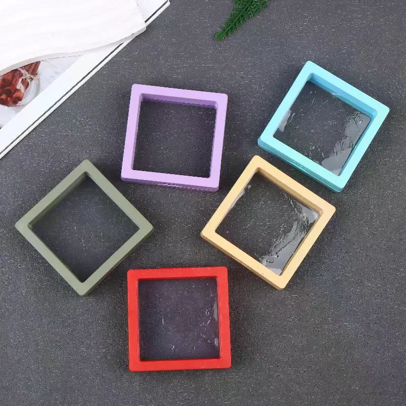 

10Pcs Transparent Floating Display Box Plastic Film Jewelry Packaging Box Jewelry Necklace Ring And Collectible Storage Box