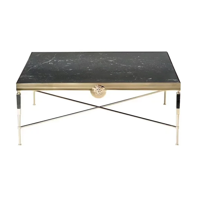 

For Light Luxury High-End Stainless Steel Coffee Table Square Tempered Countertop TV Cabinet Combination Living Room Tea Table