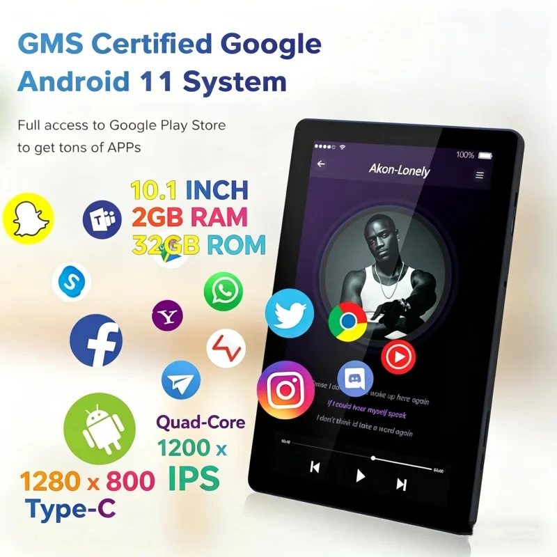 Hot Sales 10.1 Inch T10 FX10 Android 11 Tablet CPU 2GB RAM 32GB ROM A133 Quad-Core 1.4GHz 1280 X 800 IPS HD Type-C