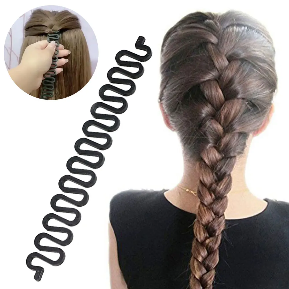 2Pcs Women Hair Braid Tool Holder Clip Wave Hair Braiding Tool Weave Hair Braider Roller Hair Twist Styling Tool DIY Accessories