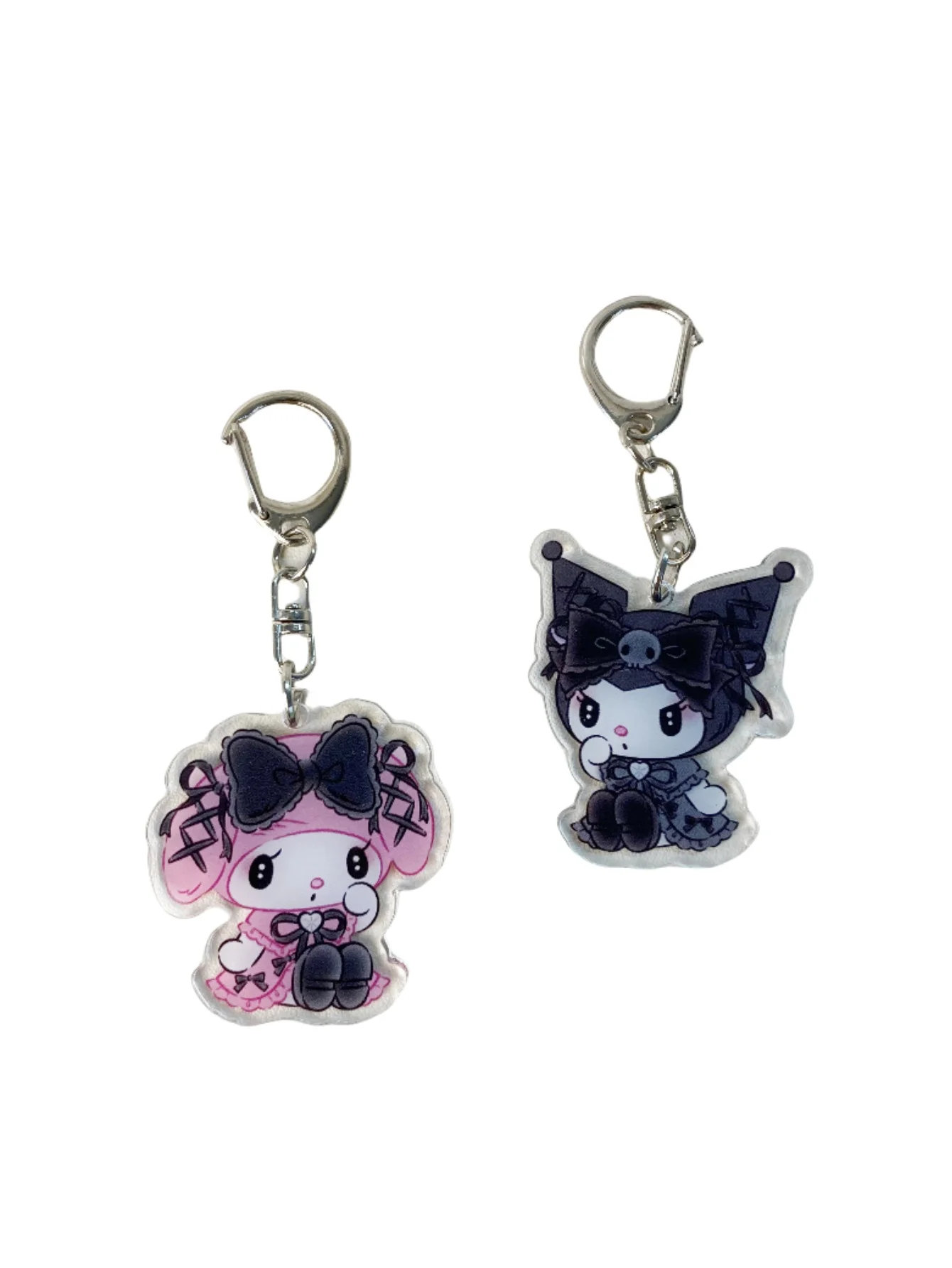 2 stks/set Kuromi Acryl Sleutelhangers - Leuke Cartoon Sleutelhanger Hangers Tas Accessoires Hanger