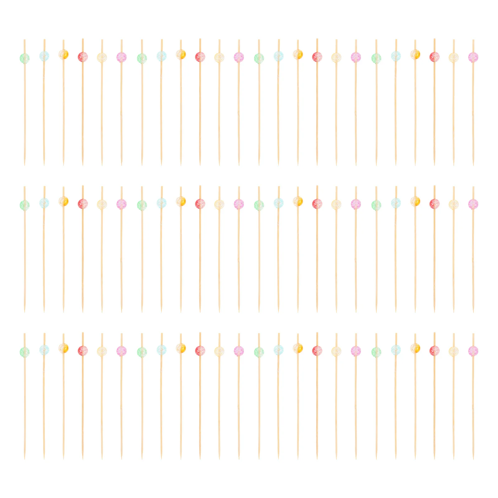 

100pcs Fruit Sticks Cocktail Picks Skewers Bamboo Disposable Bead Food Appetizer Drink Wedding Kabob Sticks Safe