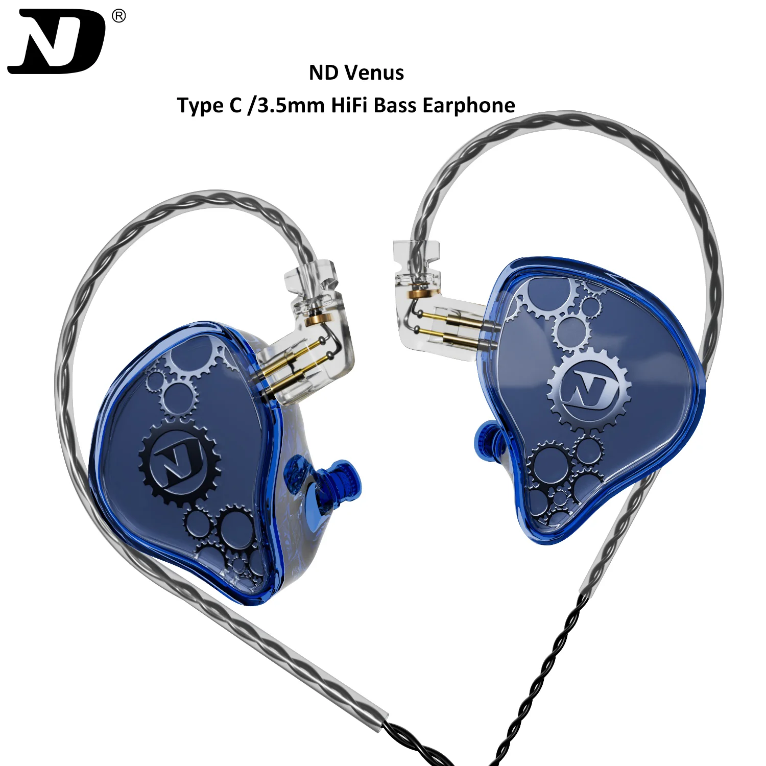 ND Venus Earphones HIFI Bass Stereo Wired Headphone Dynamic Drive Type C/3.5mm Gamer Noise Cancelling Headset For Smartphone