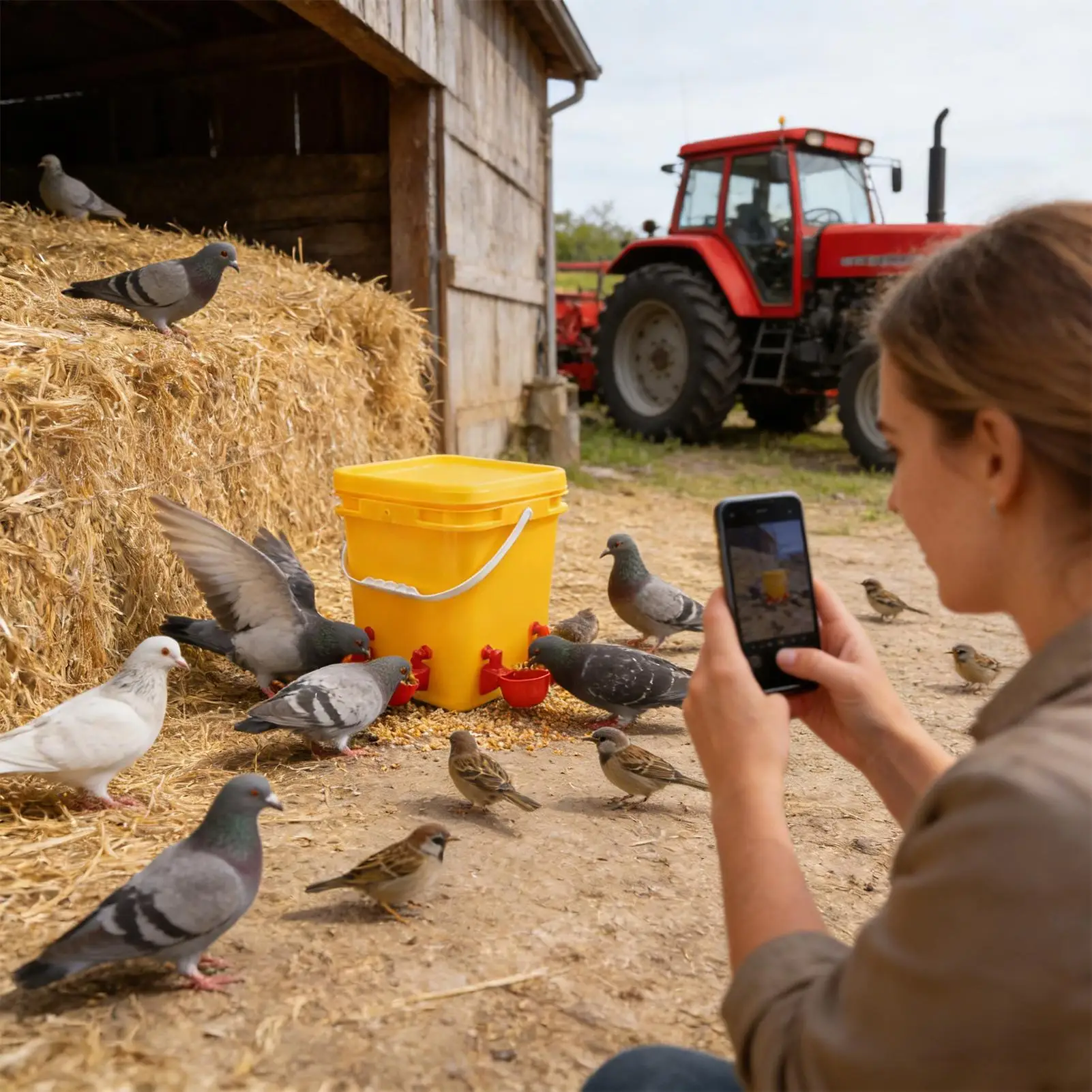 

Кормушка для птицы, автоматическая, без отходов, герметичная, большая емкость, поилка, чашка для воды для птицы, контейнер для кормления гусей, утки, куры