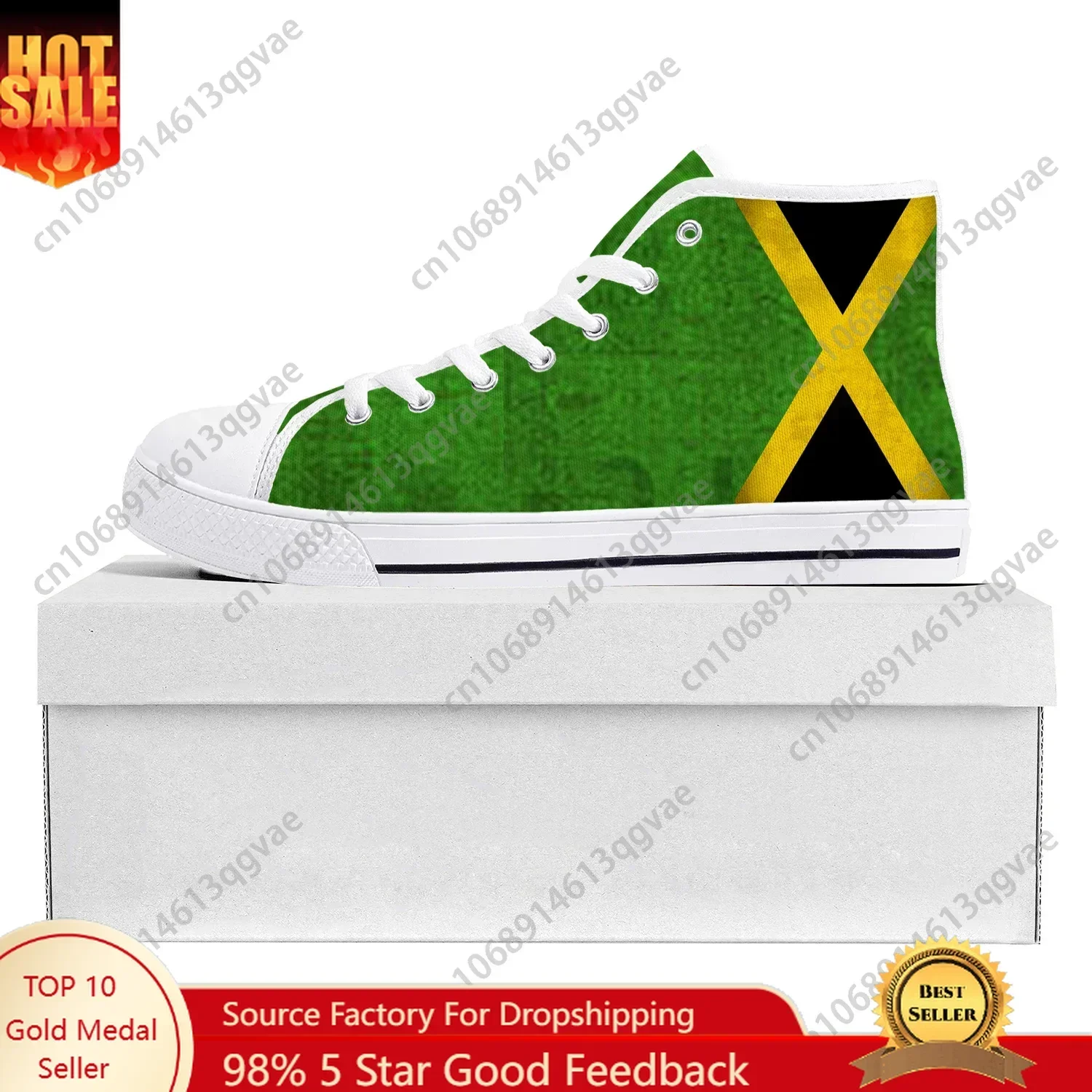 Jamaican Flag High Top High Quality Sneakers Mens Womens Teenager Canvas Sneaker Jamaica Casual Couple Shoes Custom Shoe
