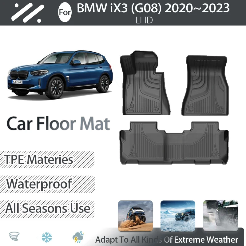 

TPE Car Floor Mats For BMW IX3 G08 2020 2021 2022 2023 5SEAT Waterproof Pads LHD Foot Carpets Floors Covers Set Auto Accessories