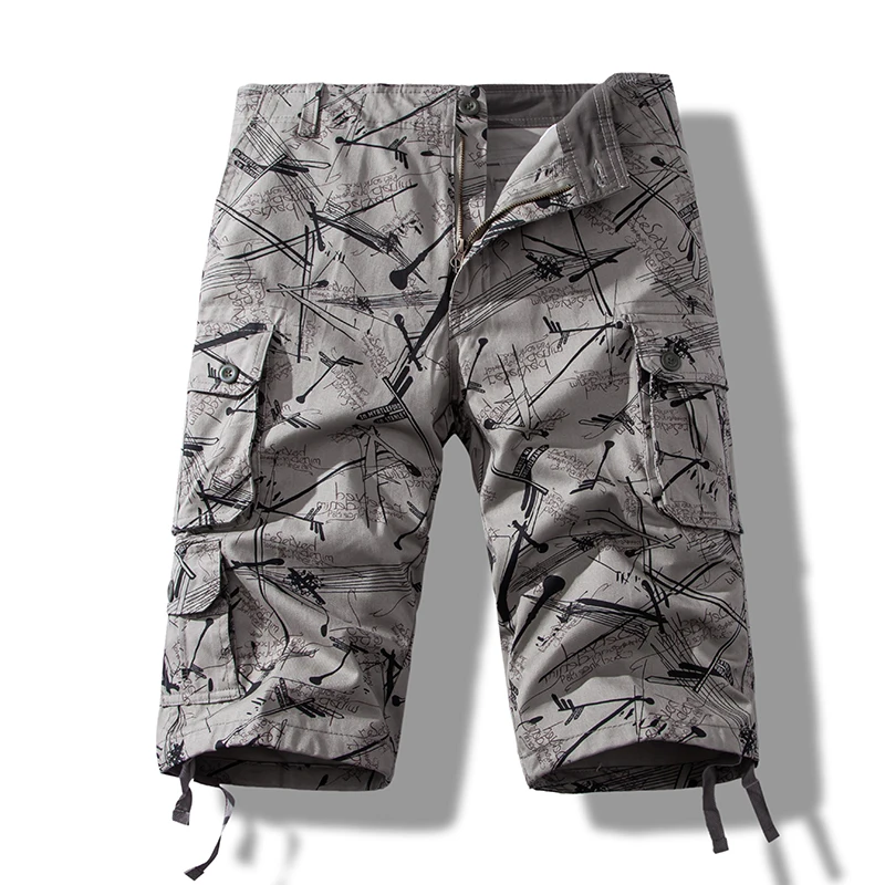 

Men's Workwear Shorts - Summer Casual Versatile Loose Straight-Leg Lightweight Outerwear 100% Cotton Cropped Pants