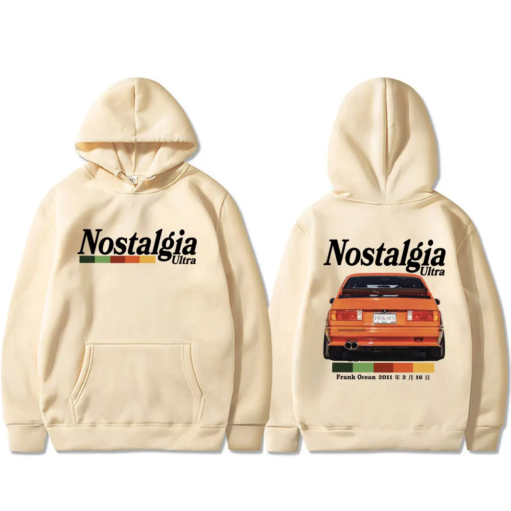 Rapper Frank Nostalgia Ultra Print Hip Hop Hoodie Blond Album Vintage Oversized Hoody Sweatshirt Men's Fleece Casual Streetwear