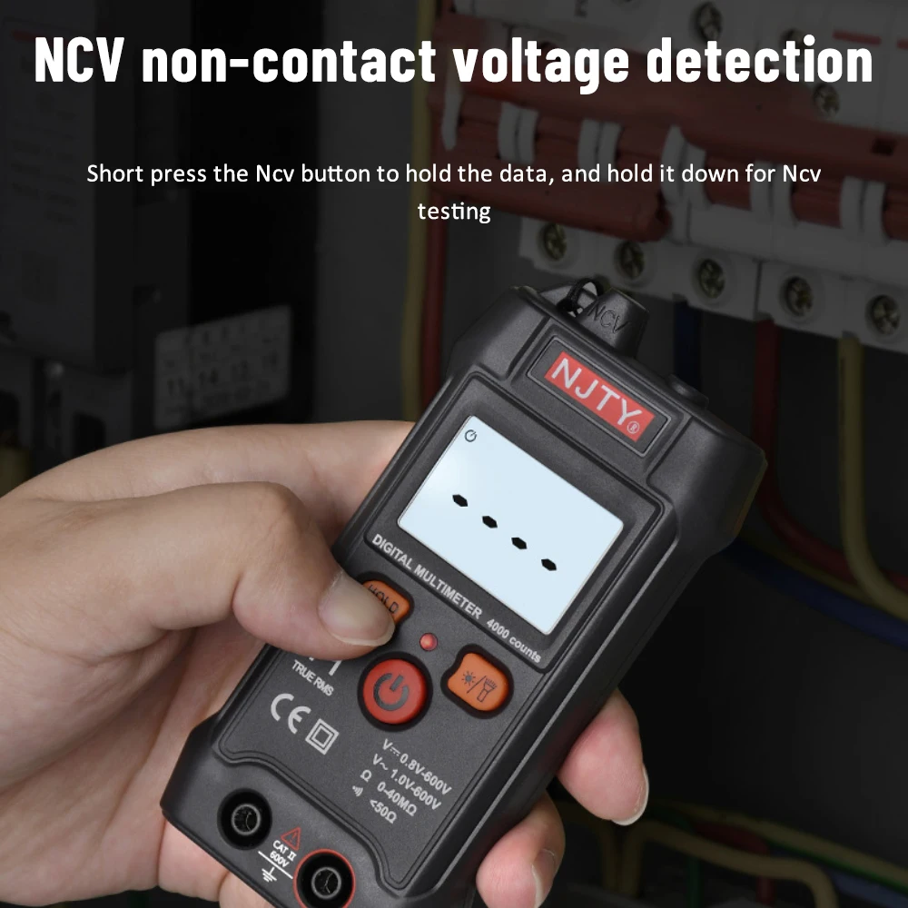 T1 Mini Digital Multimeter 4000 Counts Auto Ranging TRMS /DC resistance NCV with Backlight+flashlight Multi metro