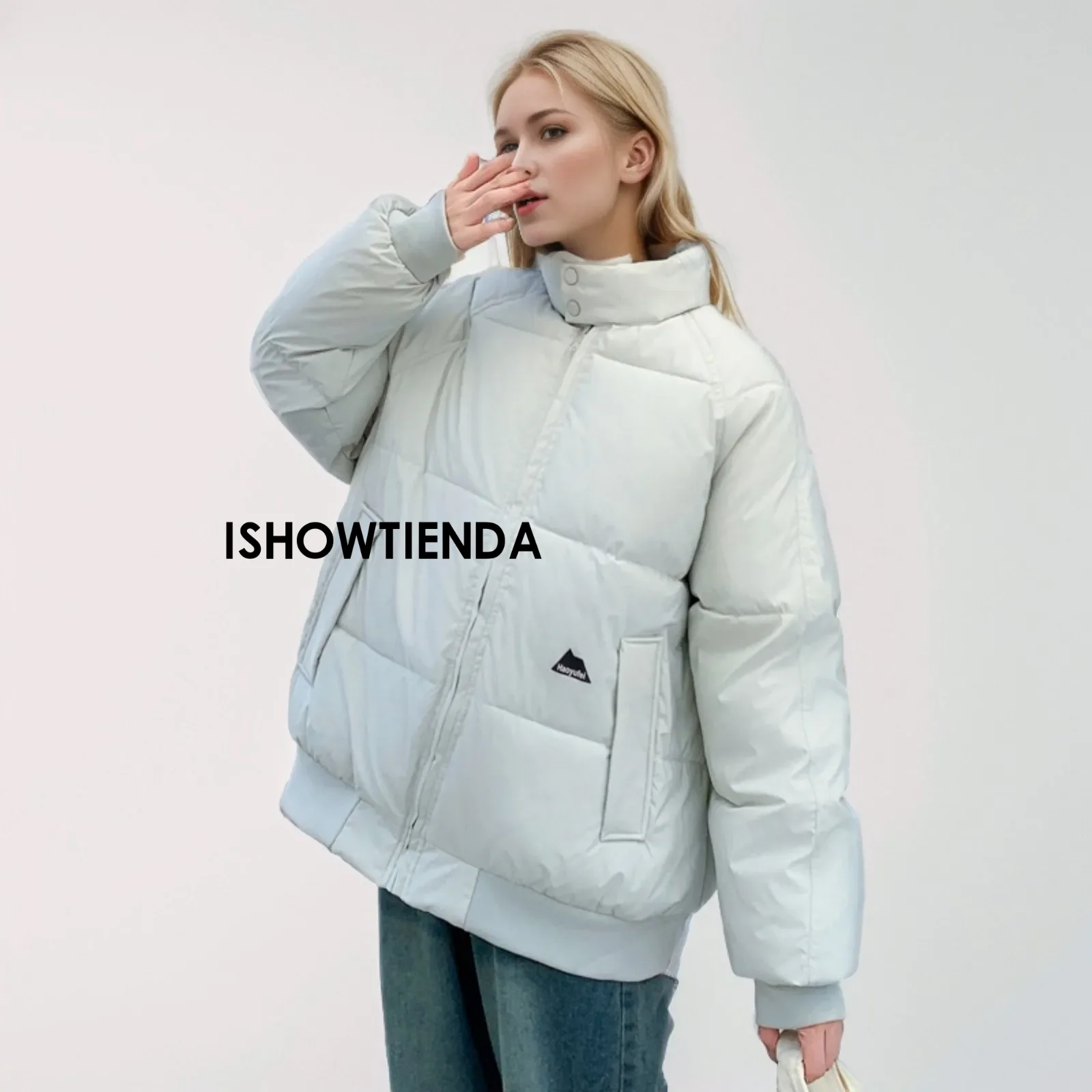 

Women Korean Cotton Parkas Jacket Winter Oversize Coat Thick Warm Loose Puffer Jacket Female Solid Fashion Zipper Outwear