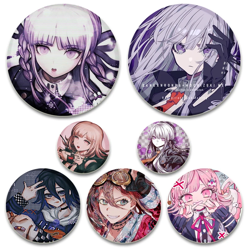 Pop Game Anime Danganronpa Brooch Amami Iruma Miu Kirigiri Kyouko Cartoon Cosplay Badge Enamel Pins Backpack Clothes Ornament