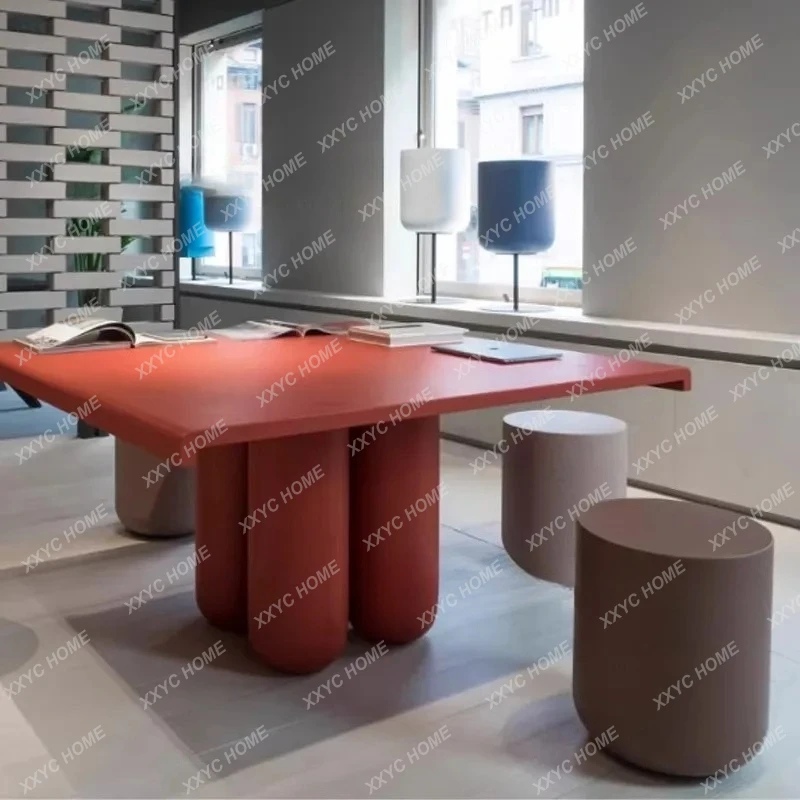 LX minimalist fiberglass coffee table round table creative simplicity living room home dining table